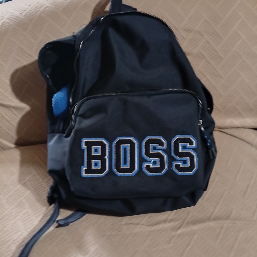 Boss Men's Black and Blue Backpack